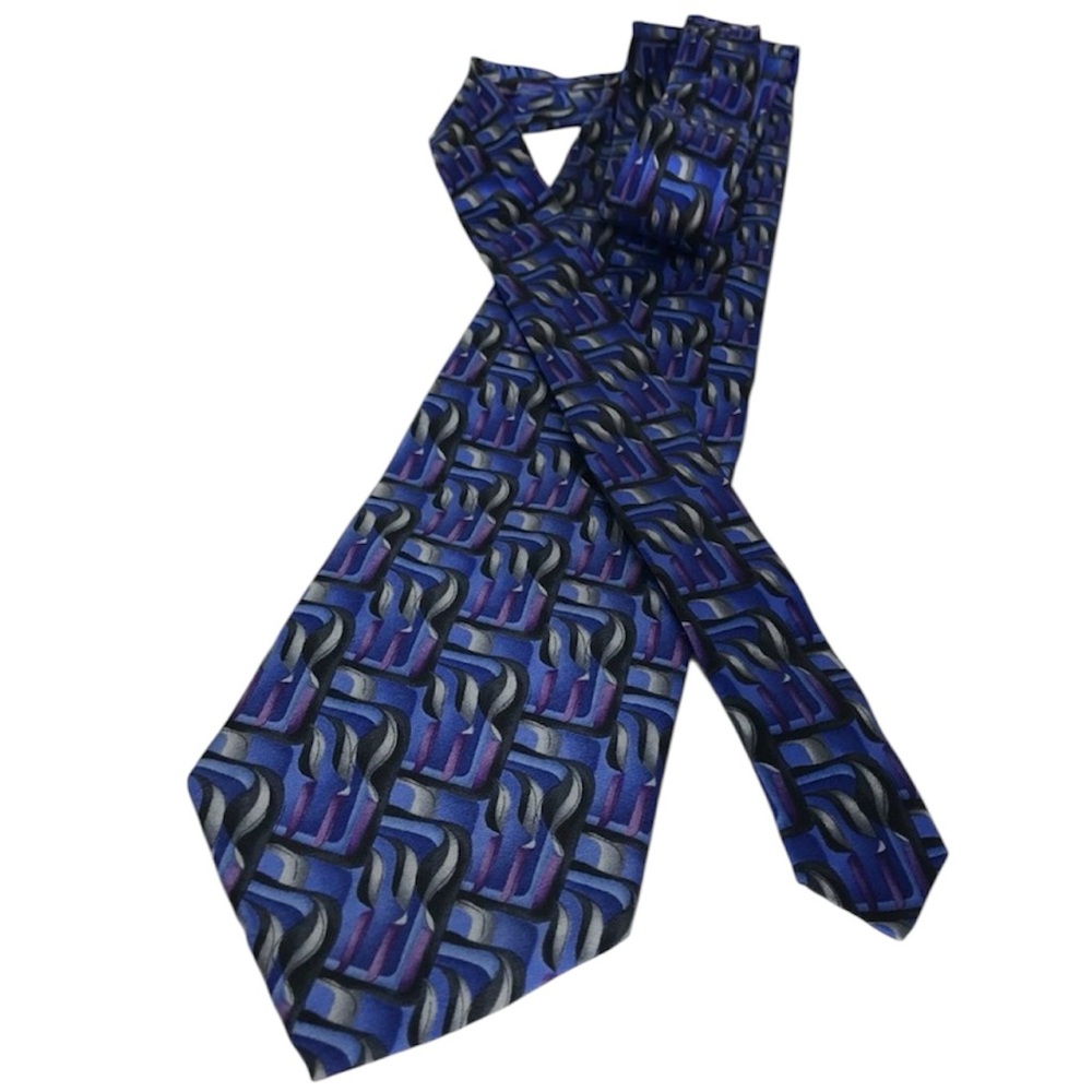 The Beatles 'Birthday' Silk Tie | Blue Pattern | Vintage